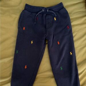 Polo by Ralph Lauren Navy Kids Joggers with Colorful Embroidery